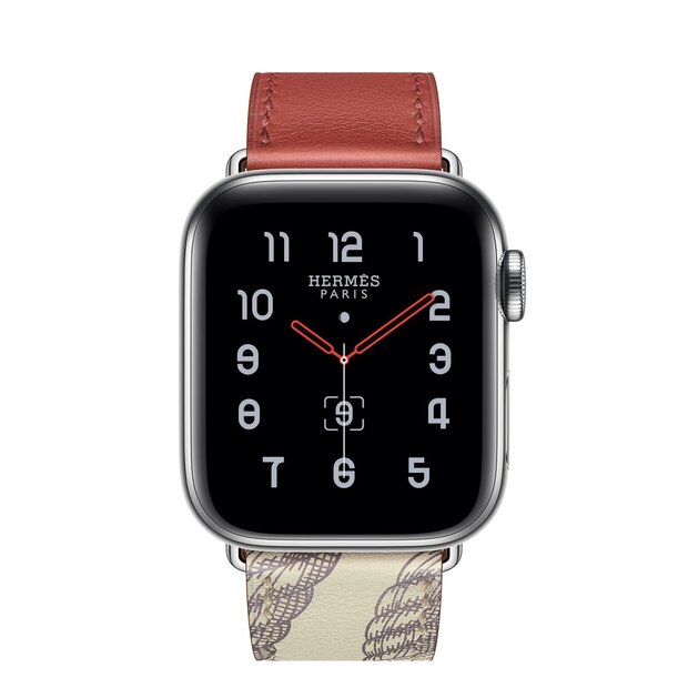 Leren bandje met print - Rood - Geschikt voor Apple Watch 38mm / 40mm / 41mm / 42mm