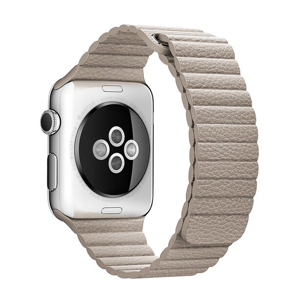 PU Leather Loop bandje - Licht bruin - Geschikt voor Apple Watch 38mm / 40mm / 41mm / 42mm