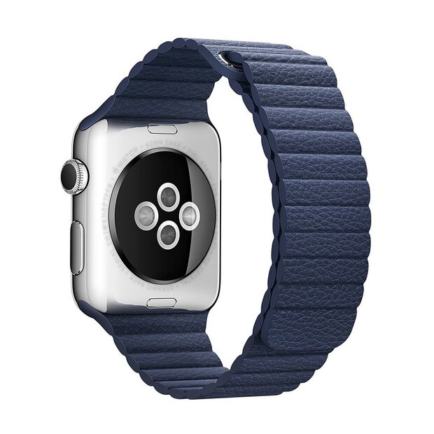 PU Leather Loop bandje - Blauw - Geschikt voor Apple Watch 44mm / 45mm&nbsp;/ 46mm / 49mm