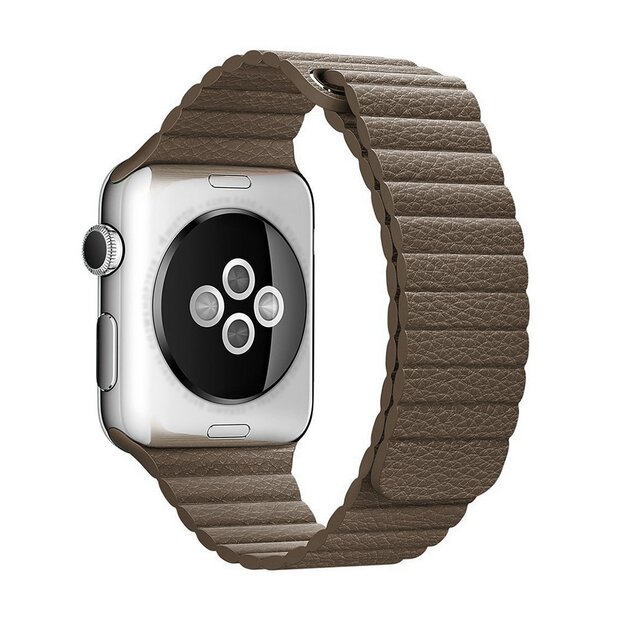 PU Leather Loop bandje - Bruin - Geschikt voor Apple Watch 44mm / 45mm&nbsp;/ 46mm / 49mm