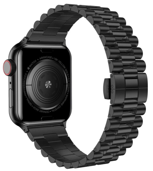 Metalen schakelband - Zwart - Geschikt voor Apple watch 38mm / 40mm / 41mm / 42mm