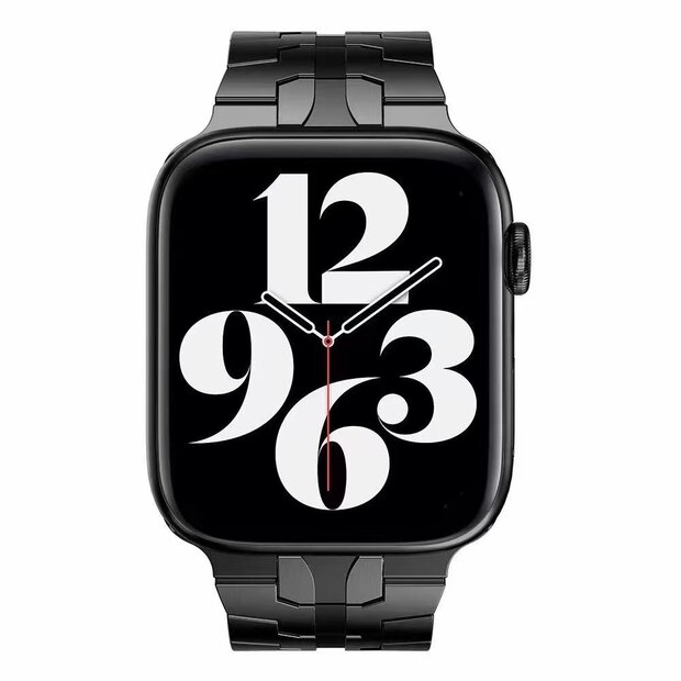 Stalen schakelband - Zwart - Geschikt voor Apple watch 38mm / 40mm / 41mm / 42mm