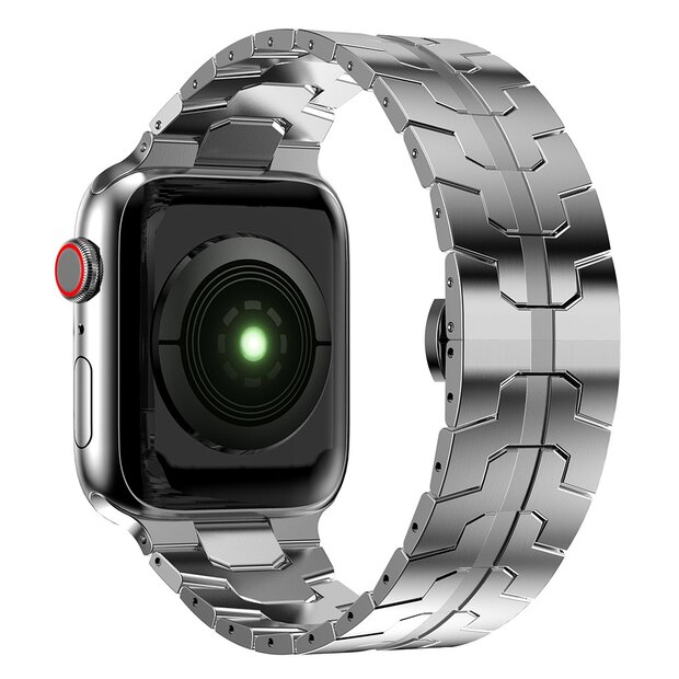 Stalen schakelband - Zilver - Geschikt voor Apple watch 44mm / 45mm&nbsp;/ 46mm / 49mm