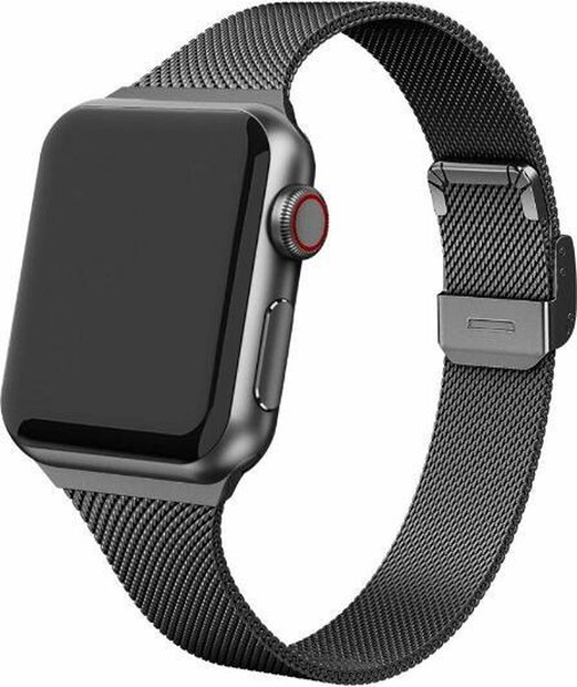 Milanese slim fit bandje - Zwart - Geschikt voor Apple Watch 44mm / 45mm&nbsp;/ 46mm / 49mm