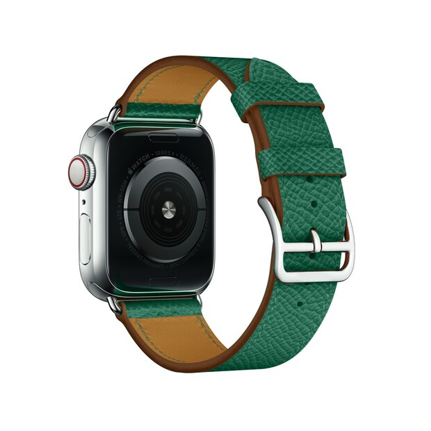 Lederen bandje - Groen - Geschikt voor Apple Watch 38mm / 40mm / 41mm / 42mm