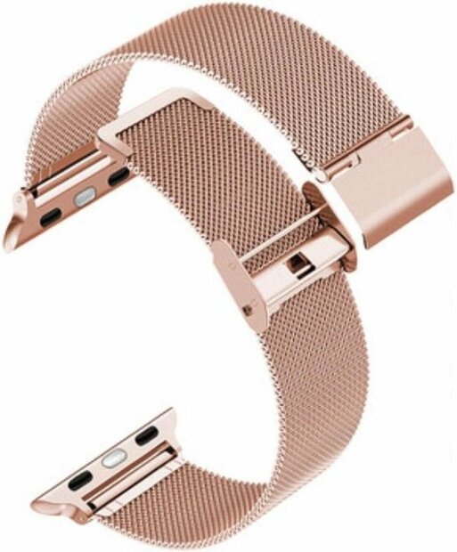 Milanese Loop bandje - Champagne goud - Geschikt voor Apple Watch 44mm / 45mm&nbsp;/ 46mm / 49mm