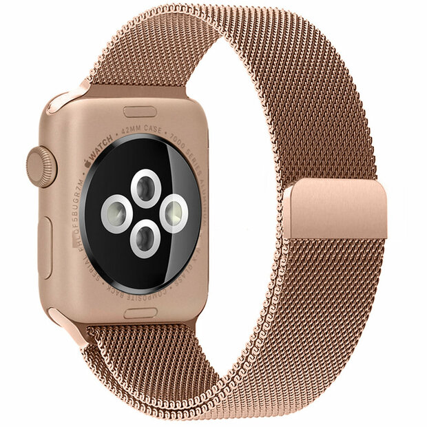 Milanese RVS bandje - Champagne goud - Geschikt voor Apple Watch 38mm / 40mm / 41mm / 42mm