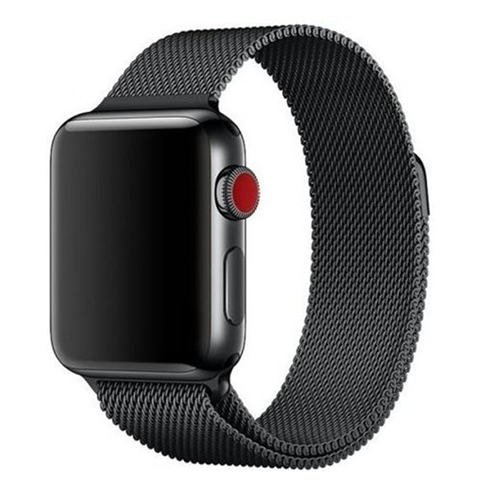 Milanese RVS bandje - Zwart - Geschikt voor Apple Watch 44mm / 45mm&nbsp;/ 46mm / 49mm