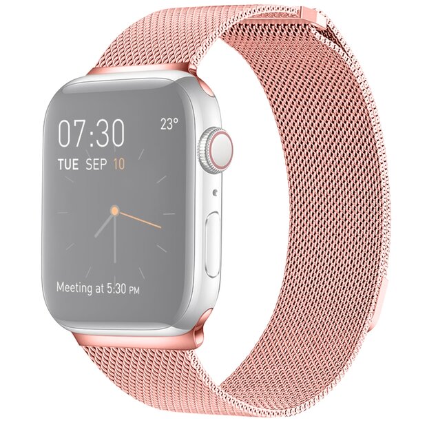 Milanese RVS bandje - Roze - Geschikt voor Apple Watch 44mm / 45mm&nbsp;/ 46mm / 49mm