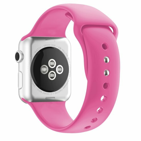 Siliconen sportbandje - Lichtroze - Dubbele druksluiting - Geschikt voor Apple Watch 44mm / 45mm&nbsp;/ 46mm / 49mm