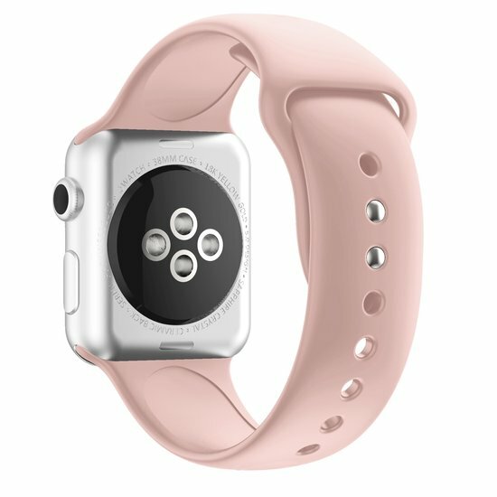 Siliconen sportbandje - Zacht roze - Dubbele druksluiting - Geschikt voor Apple Watch 44mm / 45mm&nbsp;/ 46mm / 49mm