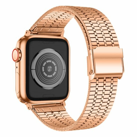 Metalen bandje - Ros&eacute; goud - Geschikt voor Apple watch 44mm / 45mm&nbsp;/ 46mm / 49mm