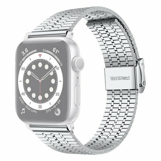 Metalen bandje - Zilver - Geschikt voor Apple watch 44mm / 45mm&nbsp;/ 46mm / 49mm