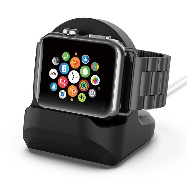 Apple Watch houder voor opladen - Siliconen - Zwart - Geschikt voor Apple watch