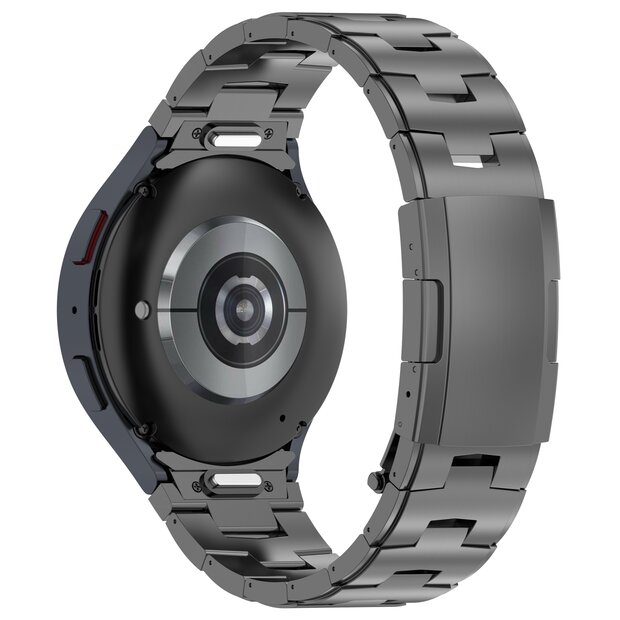 Titanium band met aansluitknop  - Grafietgrijs - Samsung Galaxy Watch 6 - 40mm &amp; 44mm