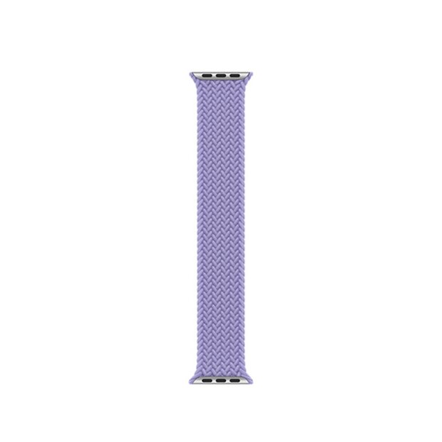 Braided Solo Loop nylon bandje - Maat: L - Lila - Geschikt voor Apple Watch 38mm / 40mm / 41mm / 42mm