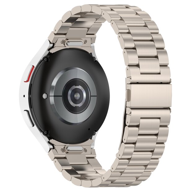 Stalen band met aansluitknop  - Titanium kleur - Samsung Galaxy Watch 6 - 40mm &amp; 44mm