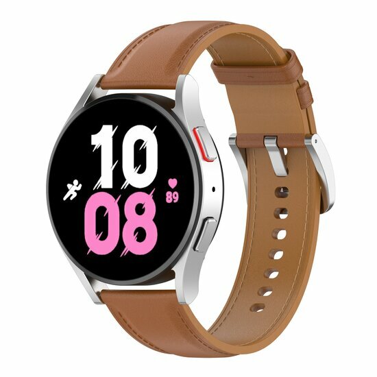 Luxe leren bandje - Lichtbruin - Samsung Galaxy watch 7 / Galaxy Watch FE - 40mm &amp; 44mm