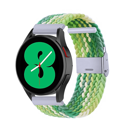 Braided nylon bandje - Groen / lichtgroen - Samsung Galaxy watch 7 / Galaxy Watch FE - 40mm &amp; 44mm