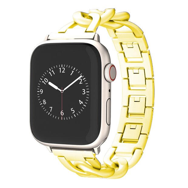 Metalen quick-release ketting band - Goud - Geschikt voor Apple watch 38mm / 40mm / 41mm / 42mm