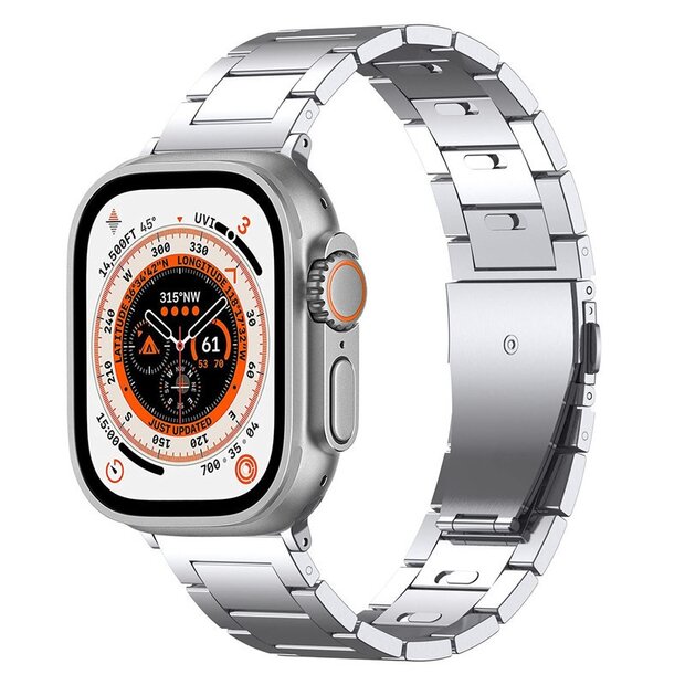 Titanium band - Zilver - Geschikt voor Apple watch 44mm / 45mm&nbsp;/ 46mm / 49mm