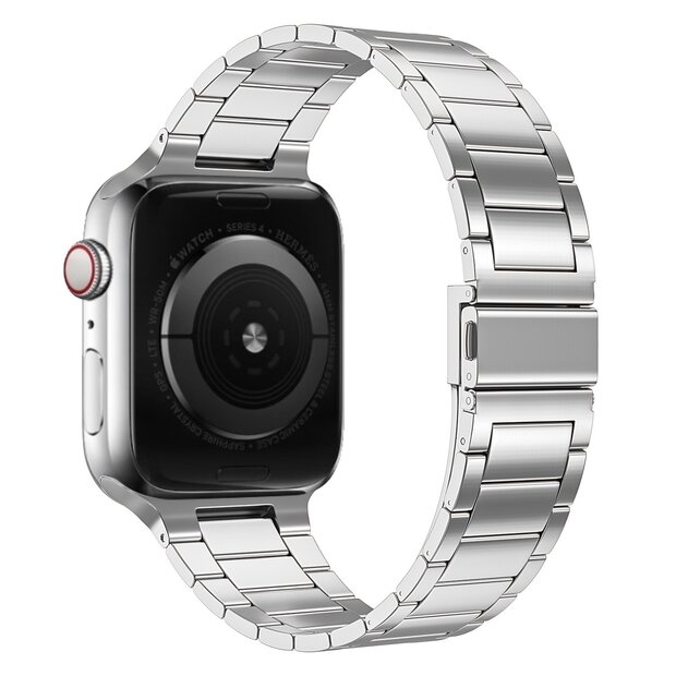 Stalen schakelband - Zilver - Geschikt voor Apple watch 44mm / 45mm&nbsp;/ 46mm / 49mm