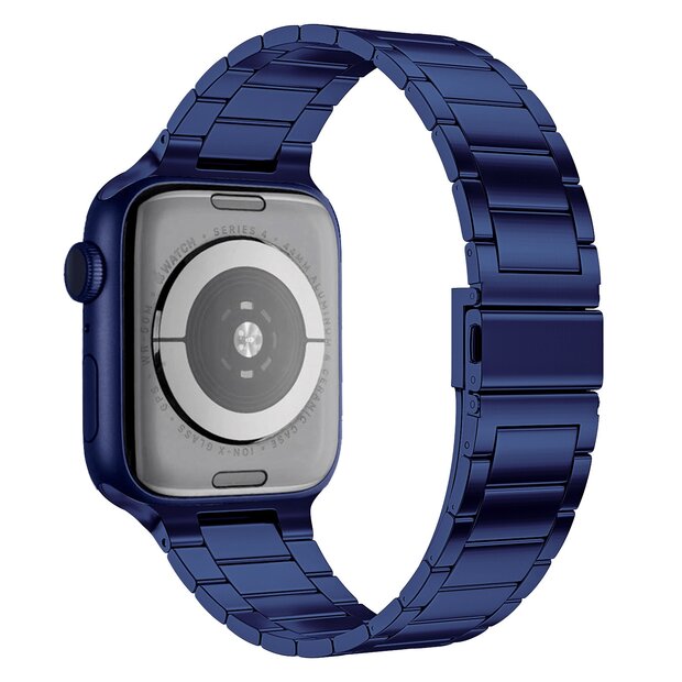 Stalen schakelband - Donkerblauw - Geschikt voor Apple watch 44mm / 45mm&nbsp;/ 46mm / 49mm