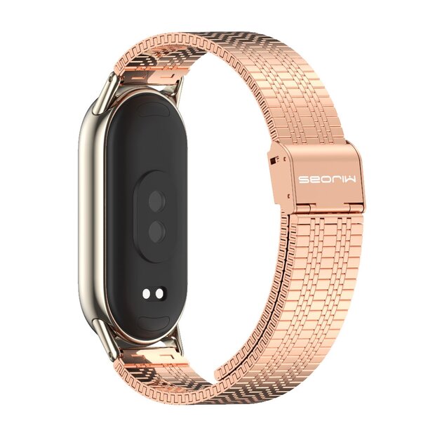 Stalen RVS band - Ros&eacute; goud - Xiaomi Smart Band 8 / 9 / 10