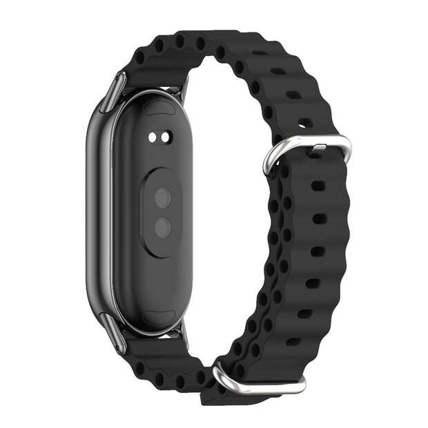 Ocean siliconen bandje - Zwart - Xiaomi Smart Band 8 / 9 / 10