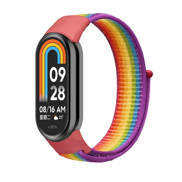 Sport loop nylon bandje - Regenboog - Xiaomi Smart Band 8 / 9 / 10