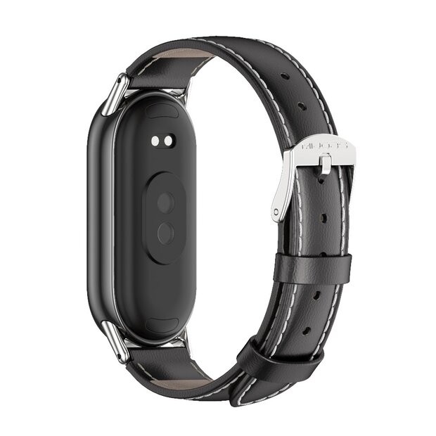 Echt leren bandje - Zwart - Xiaomi Smart Band 8 / 9 / 10