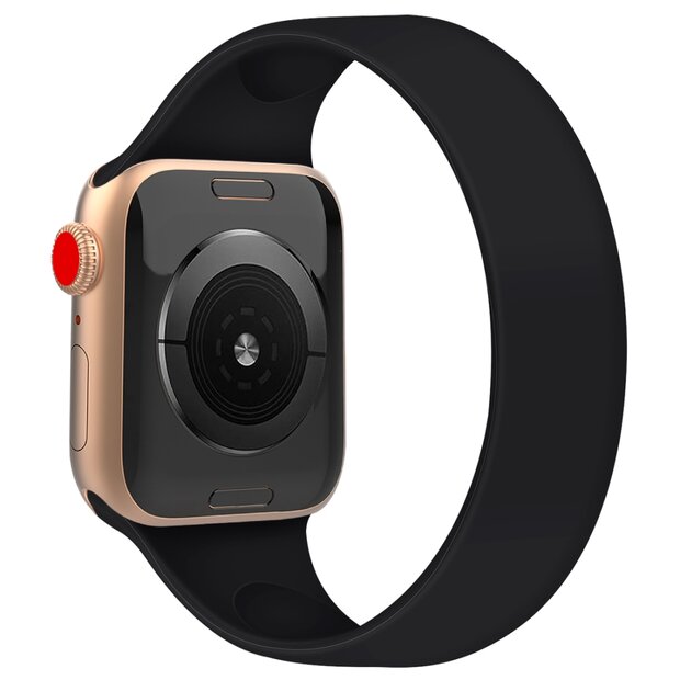 Solo Loop Link serie bandje - Maat: M - Zwart - Geschikt voor Apple Watch 38mm / 40mm / 41mm / 42mm