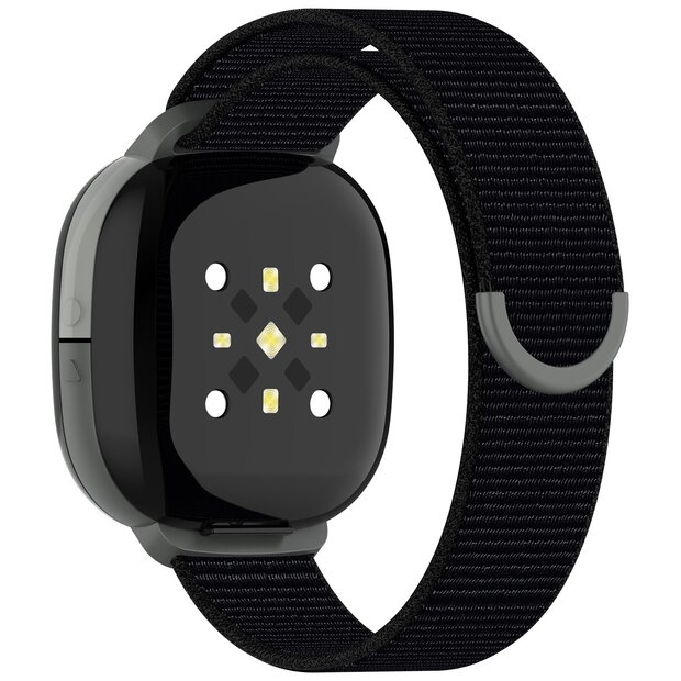 Fitbit Ace LTE - Nylon loop band met klittenbandsluiting - Zwart