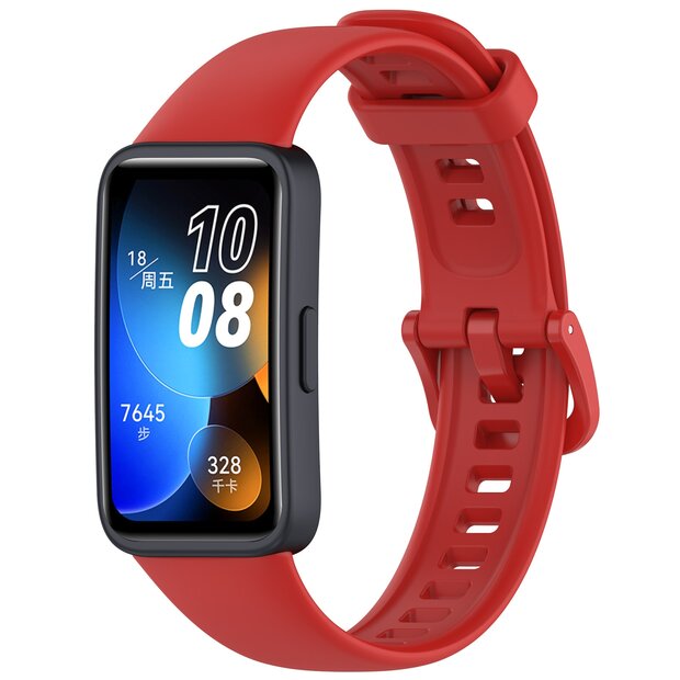 Siliconen bandje met gesp - Rood - Huawei Band 10 / 9 / 8