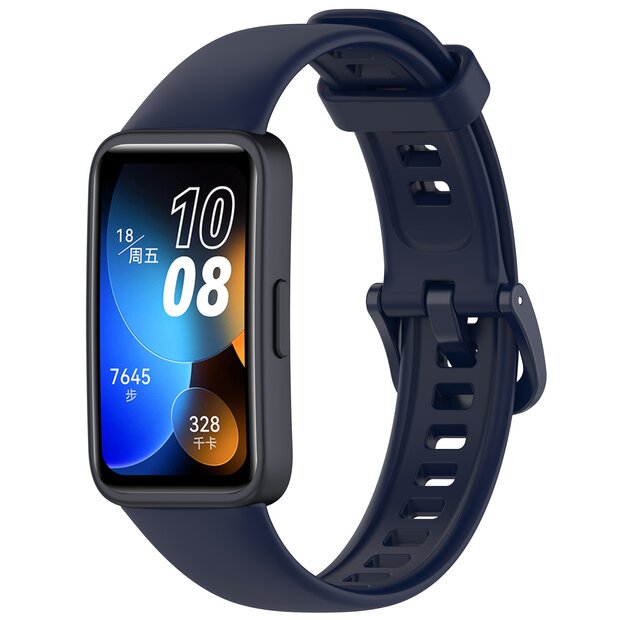 Siliconen bandje met gesp - Donkerblauw - Huawei Band 10 / 9 / 8