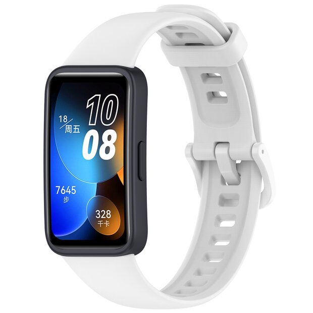 Siliconen bandje met gesp - Wit - Huawei Band 10 / 9 / 8