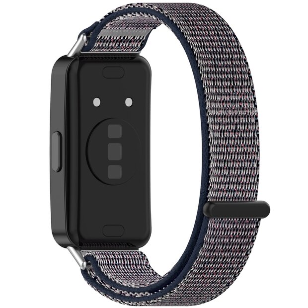 Sport loop nylon bandje - Blauw gem&ecirc;leerd - Huawei Band 10 / 9 / 8