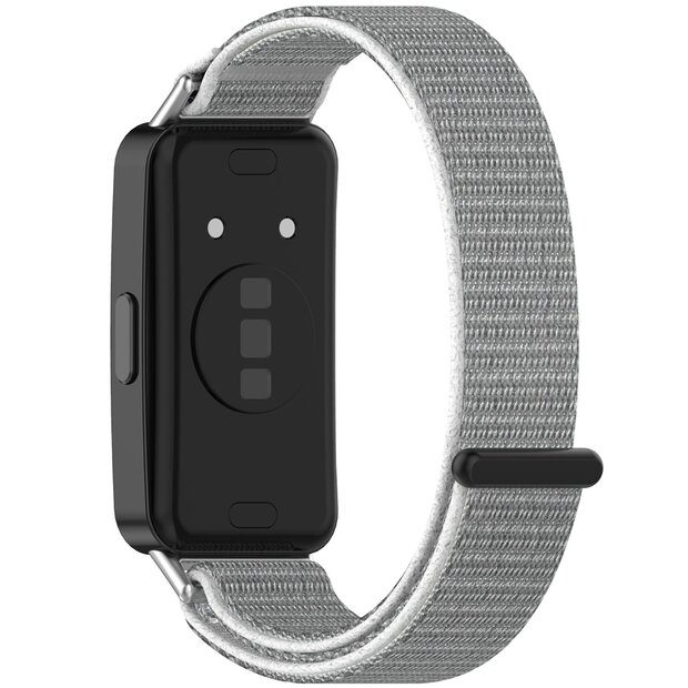 Sport loop nylon bandje - Lichtgrijs - Huawei Band 10 / 9 / 8