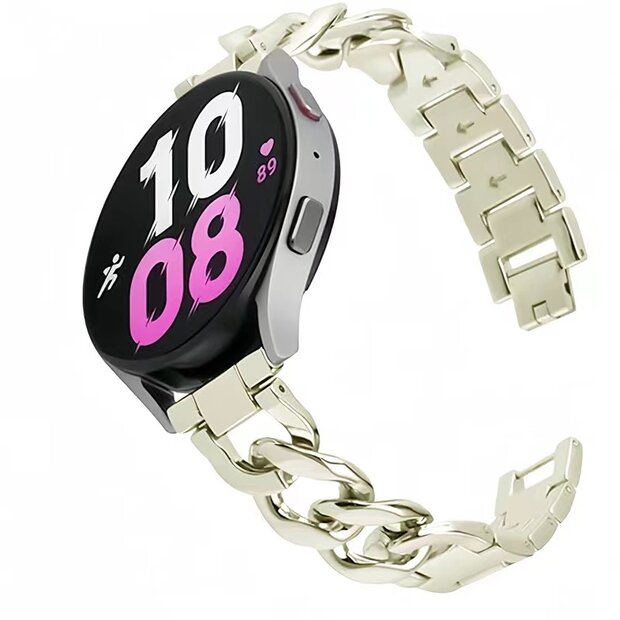 Huawei Watch GT 4 / GT 5 (41mm) &amp; GT 5 Pro (42mm) - Metalen quick-release ketting band - Sterrenlicht