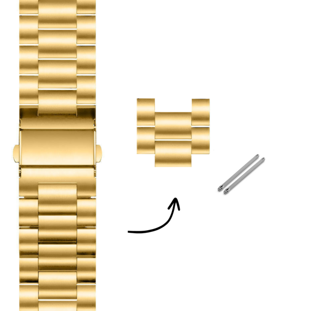 Stalen schakels - 20mm banden - Goud