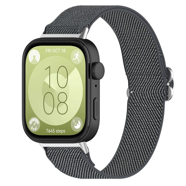 Elastische nylon band - Grijs - Huawei Watch Fit 3 / Fit 4