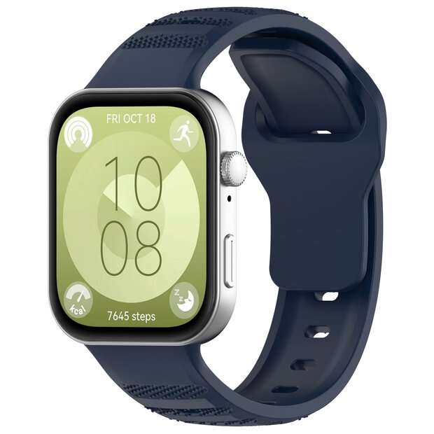 Siliconen Outdoor band - Donkerblauw - Huawei Watch Fit 3 / Fit 4