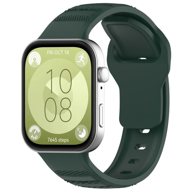 Siliconen Outdoor band - Donkergroen - Huawei Watch Fit 3 / Fit 4