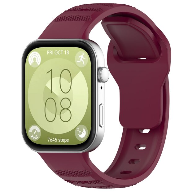 Siliconen Outdoor band - Wijnrood - Huawei Watch Fit 3 / Fit 4