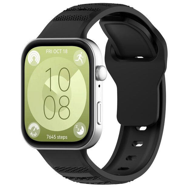 Siliconen Outdoor band - Zwart - Huawei Watch Fit 3 / Fit 4