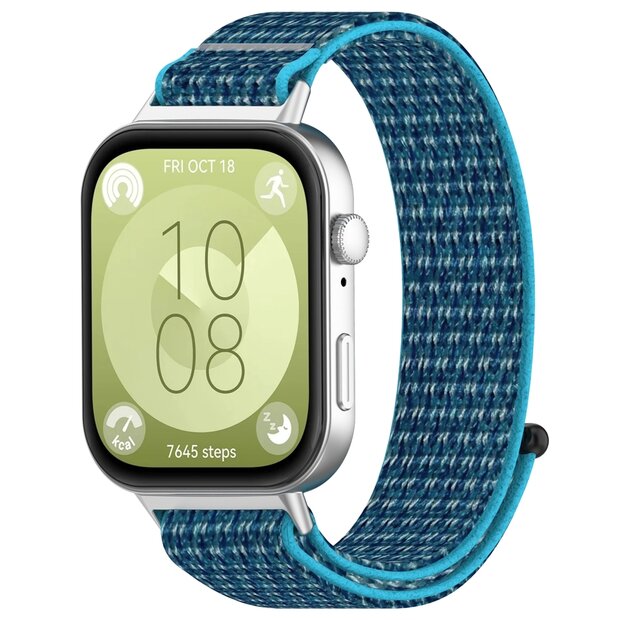 Sport loop nylon bandje - Blauw - Huawei Watch Fit 3 / Fit 4
