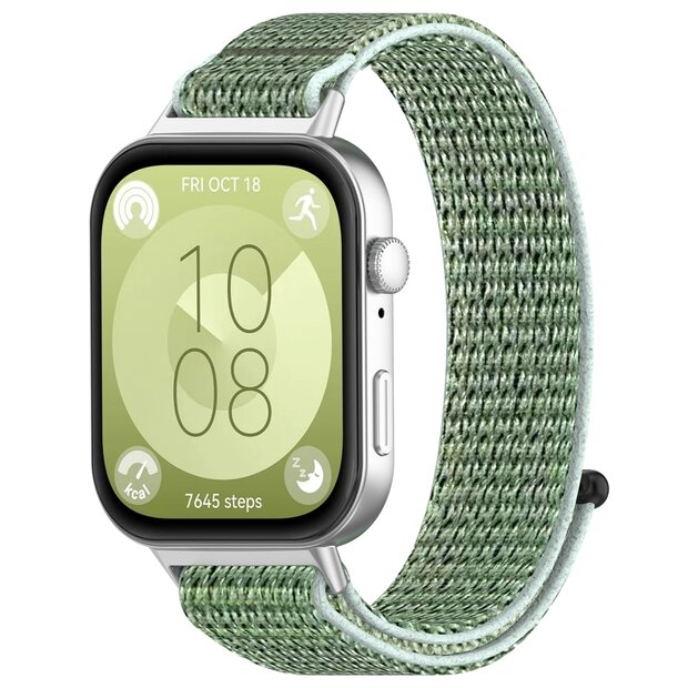 Sport loop nylon bandje - Groen - Huawei Watch Fit 3 / Fit 4
