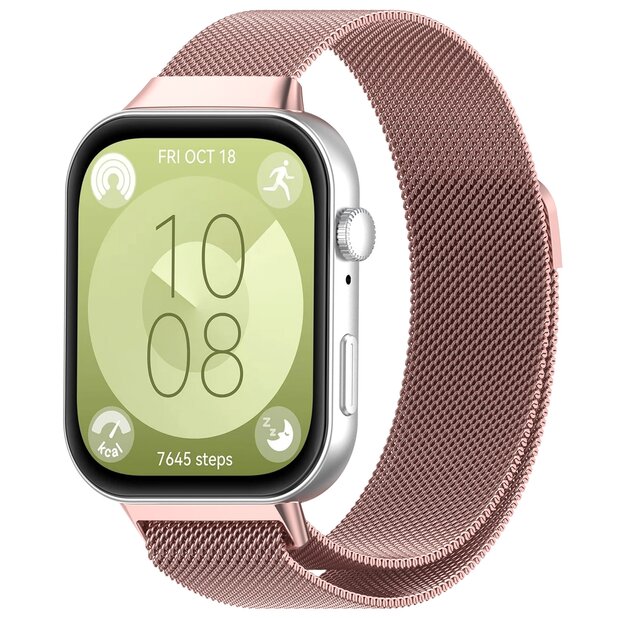 Milanese bandje - Ros&eacute; pink - Huawei Watch Fit 3 / Fit 4