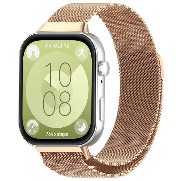 Milanese bandje - Champagne / ros&eacute; goud - Huawei Watch Fit 3 / Fit 4
