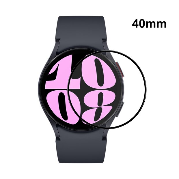 Screen protector Tempered Glass - Full cover - Geschikt voor de Samsung Galaxy Watch 6 - 40mm